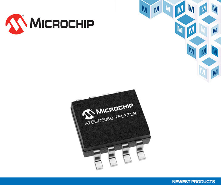Mouser Electronics liefert das Kryptoauthentifizierungsgerät ATECC608B von Microchip für sichere verbundene Systeme aus